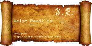 Welsz Renáta névjegykártya